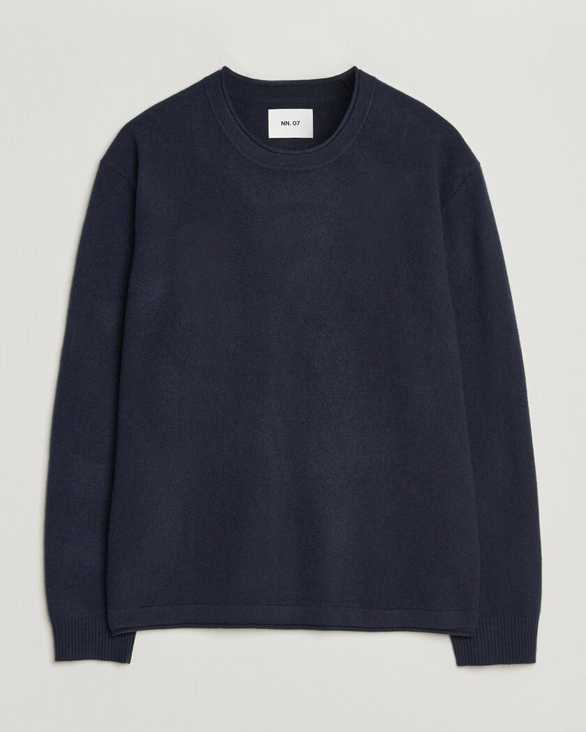 NN07 Sammy Wool Knitted Sweater Navy Melange – Sininen