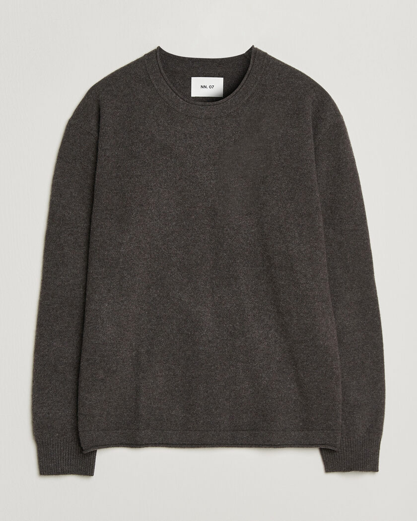NN07 Sammy Wool Knitted Sweater Earth Melange – Ruskea