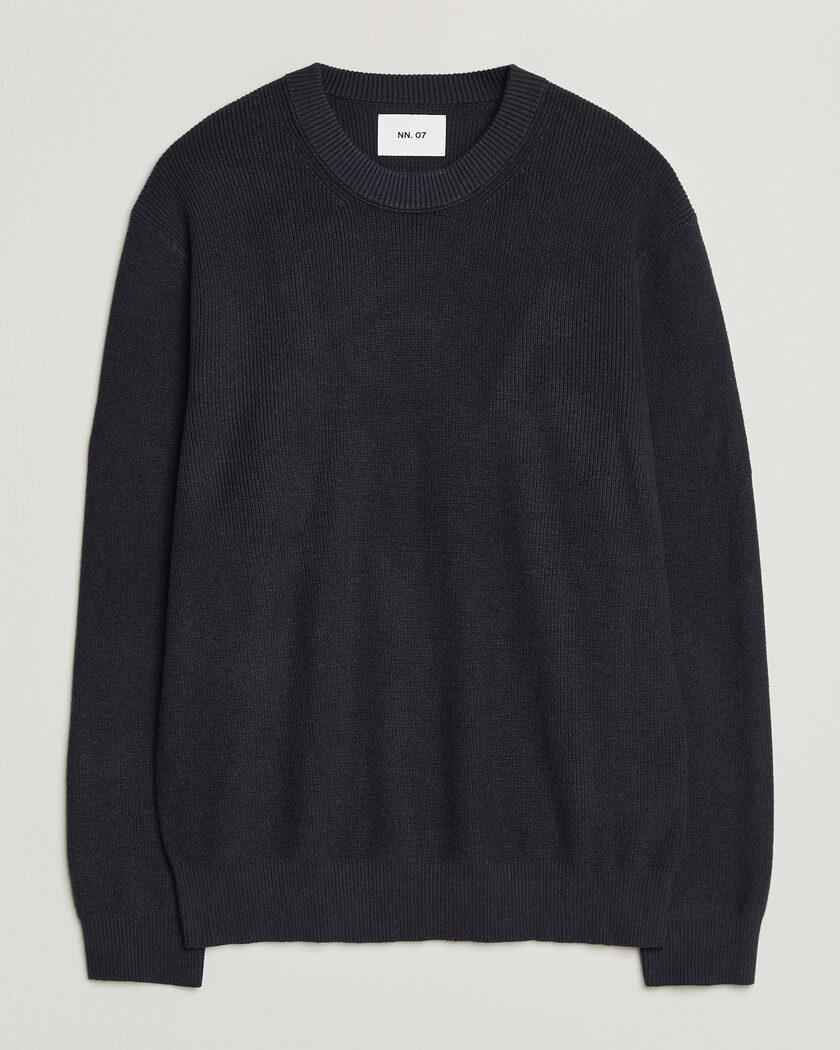 NN07 Hope Cotton/Cashmere Rib Knitted Sweater Navy – Sininen