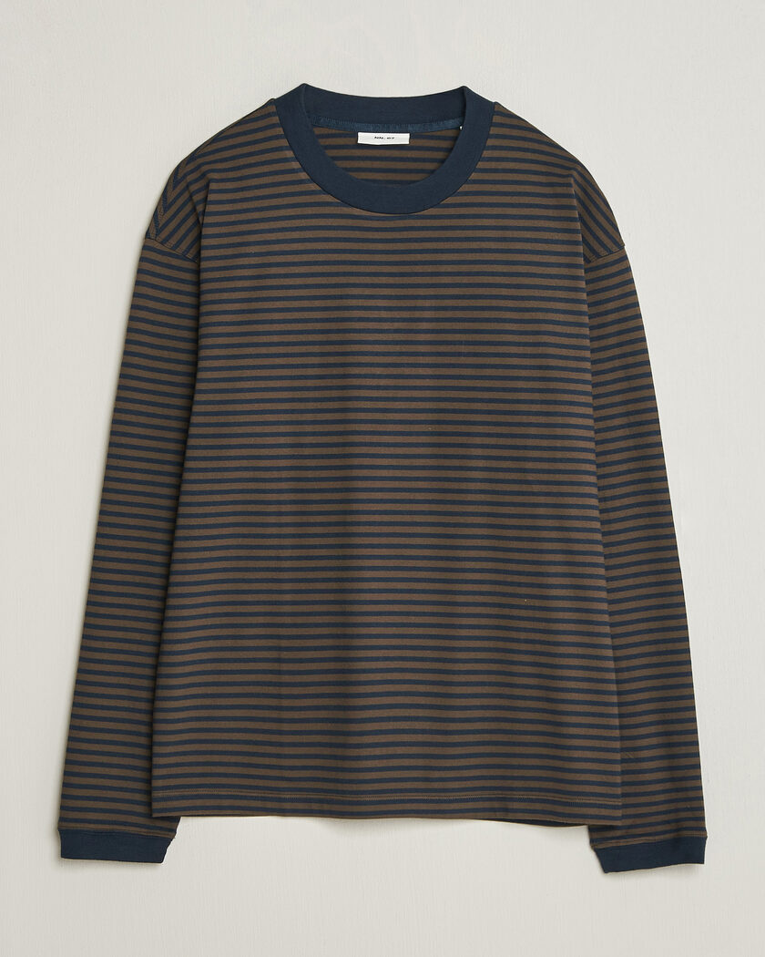 NN07 Lionel Striped Long Sleeve T-Shirt Navy/Brown – Monivärinen