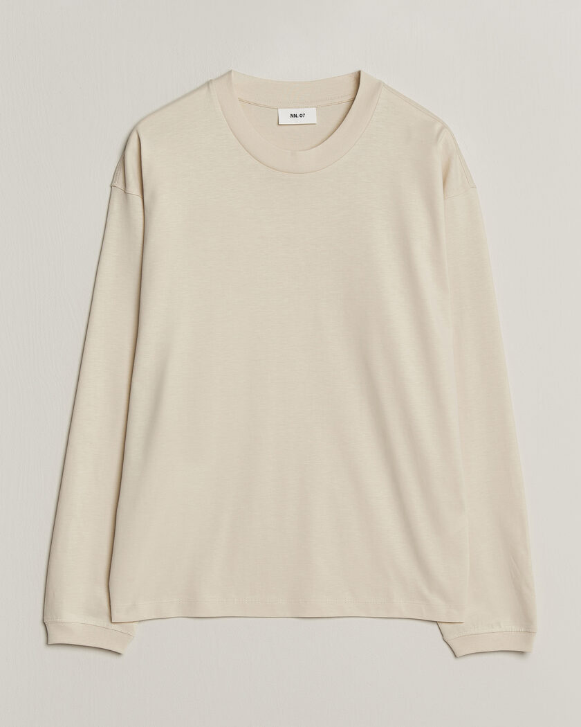 NN07 Lionel Suvin Cotton Long Sleeve T-Shirt Ivory – Valkoinen