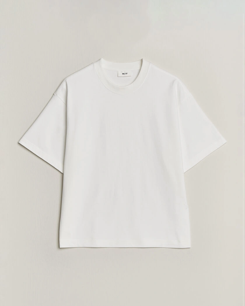 NN07 David Heavy Crew Neck T-Shirt White – Valkoinen