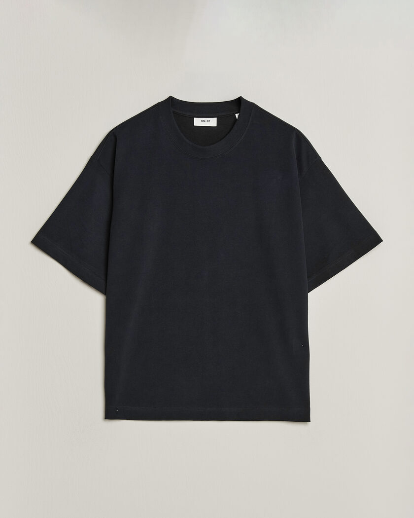 NN07 David Heavy Crew Neck T-Shirt Black – Musta