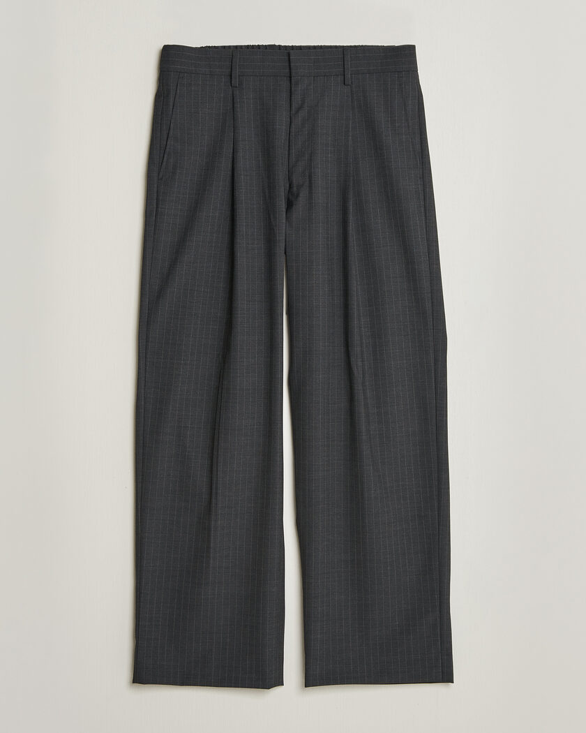 NN07 Kay Wool Pinstriped Trousers Dark Grey – Harmaa