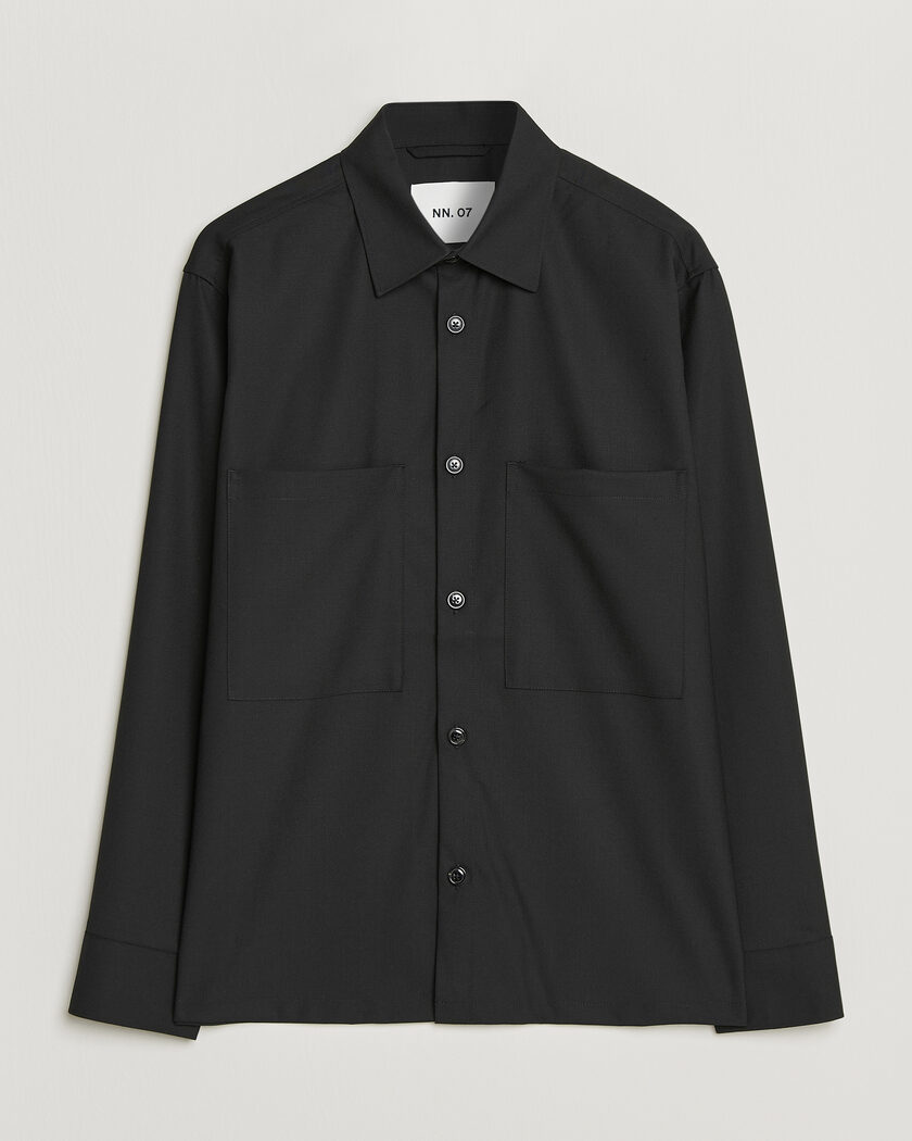 NN07 Freddy Wool Overshirt Black – Musta