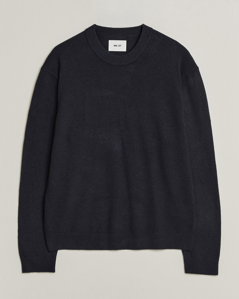 NN07 Raz Lambswool Knitted Sweater Deep Navy – Sininen