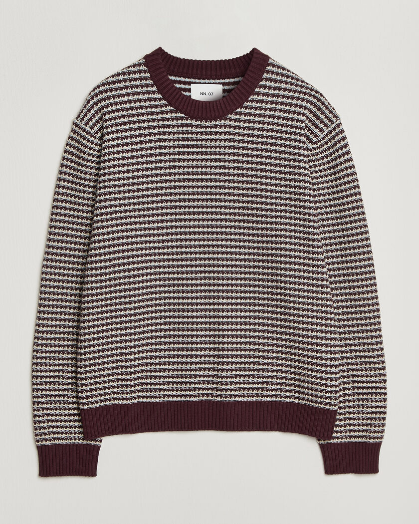 NN07 Russell Cotton/Wool Structured Sweater Winetasting – Punainen