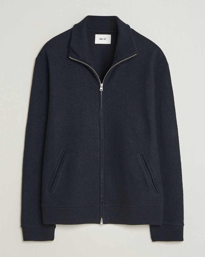 NN07 Soft Boiled Wool Full Zip Navy Blue – Sininen