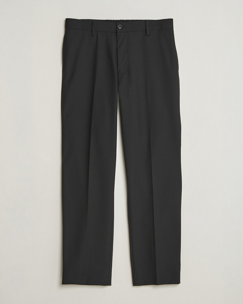 NN07 Brendan Wool Drawstring Trousers Black – Musta