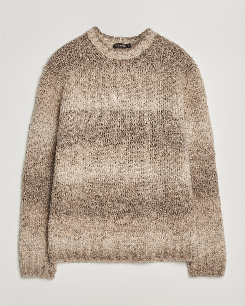 Oscar Jacobson Ronnie Heavy Knitted Wool Crewneck Beige – Beige