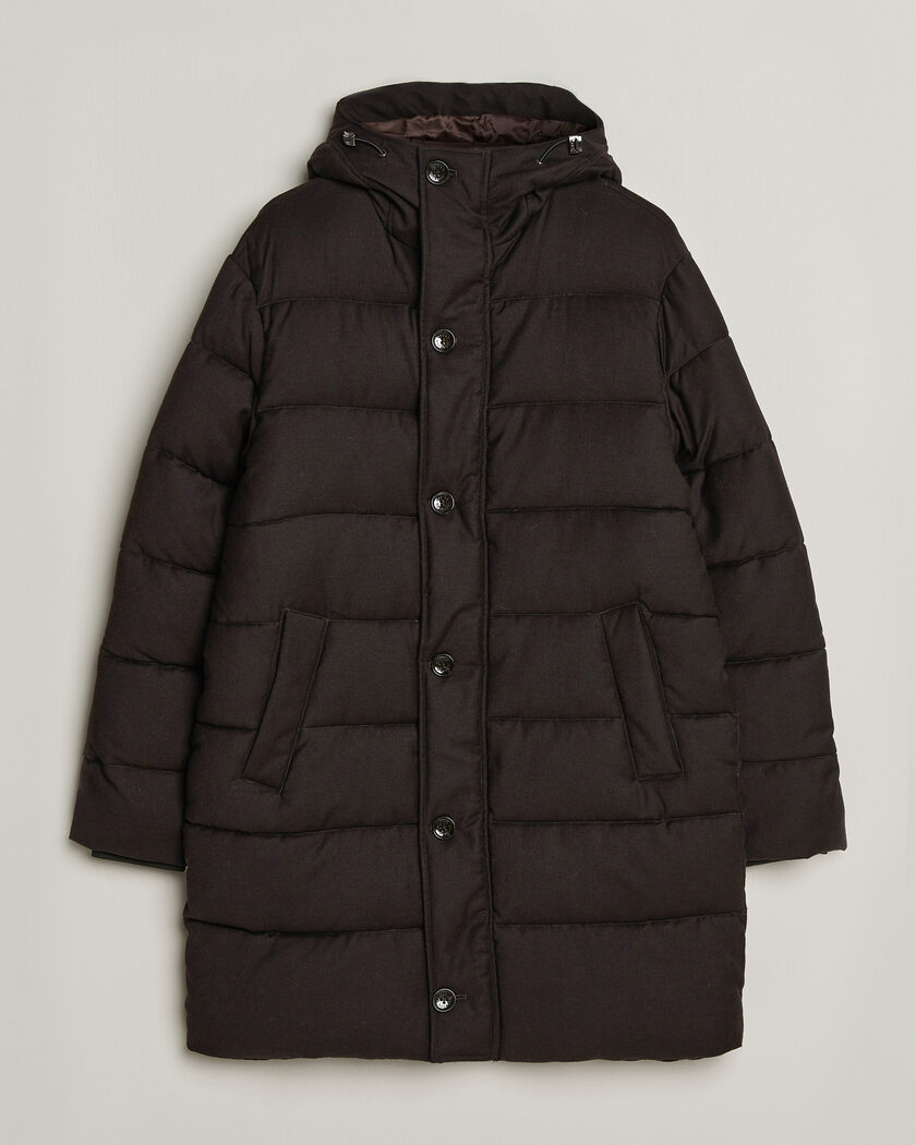Oscar Jacobson Padded Flannel Parka Brown – Ruskea