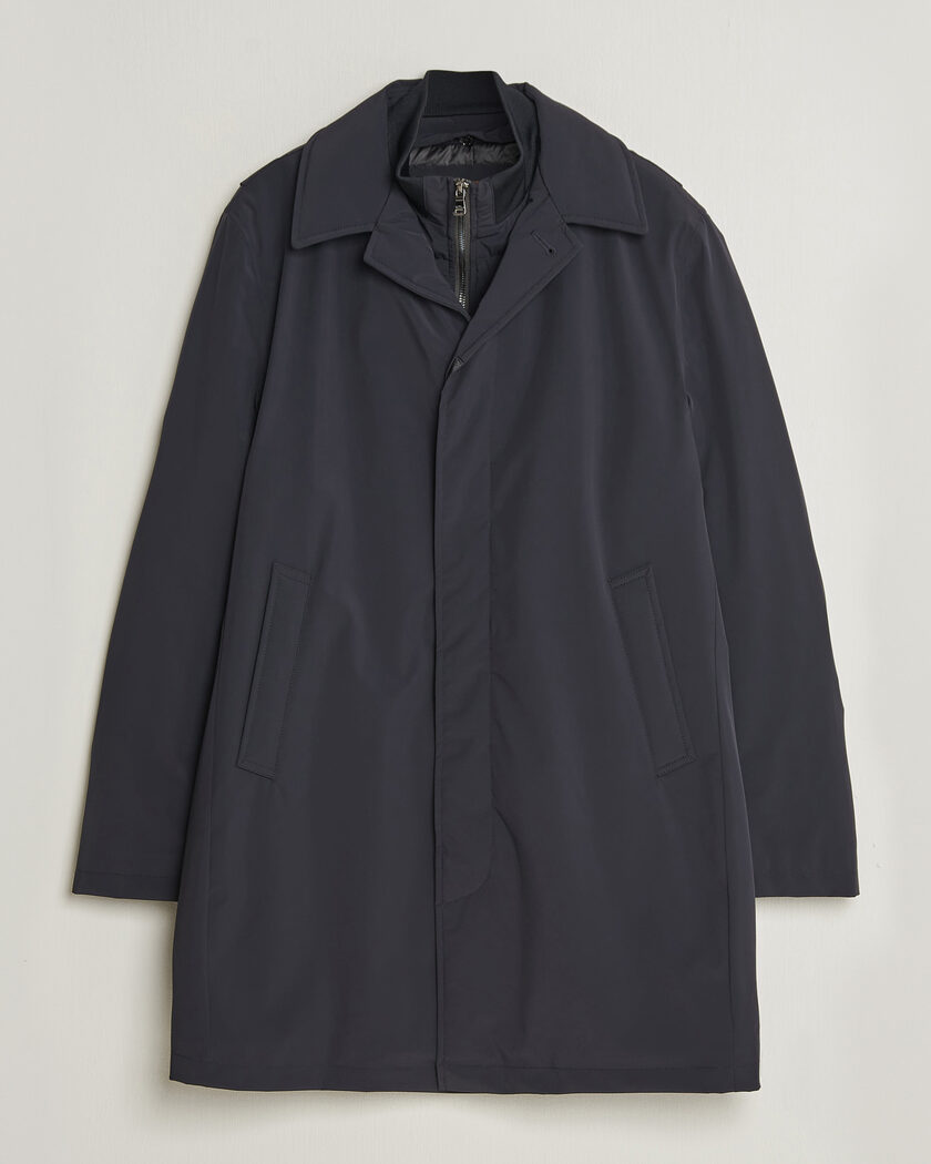 Oscar Jacobson Zipped Padded Car Coat Navy – Sininen