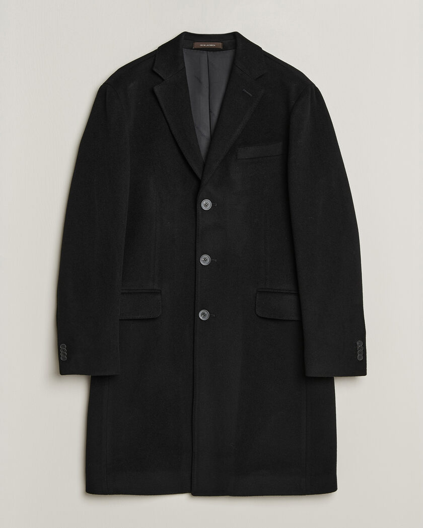 Oscar Jacobson Sergio Wool Coat Black – Musta