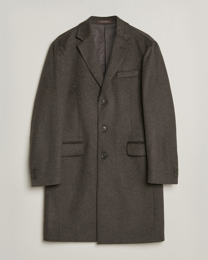 Oscar Jacobson Sergio Wool Coat Brown – Ruskea