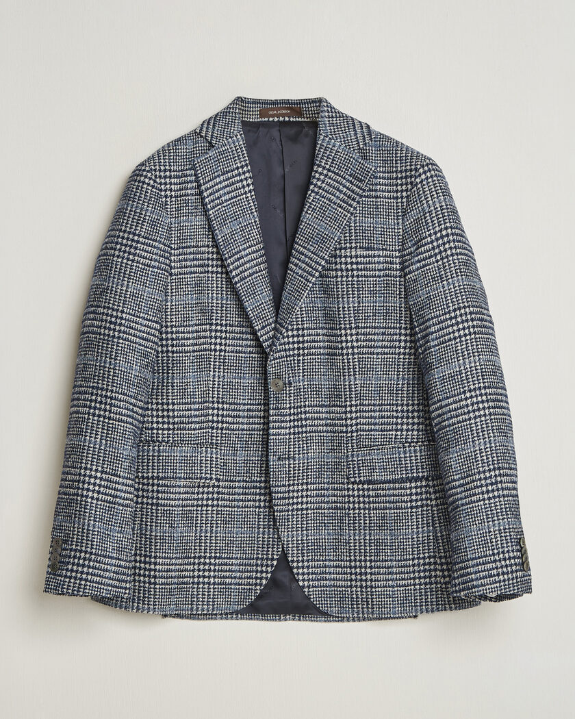 Oscar Jacobson Fogerty Checked Wool/Alpaca Blazer Blue – Sininen