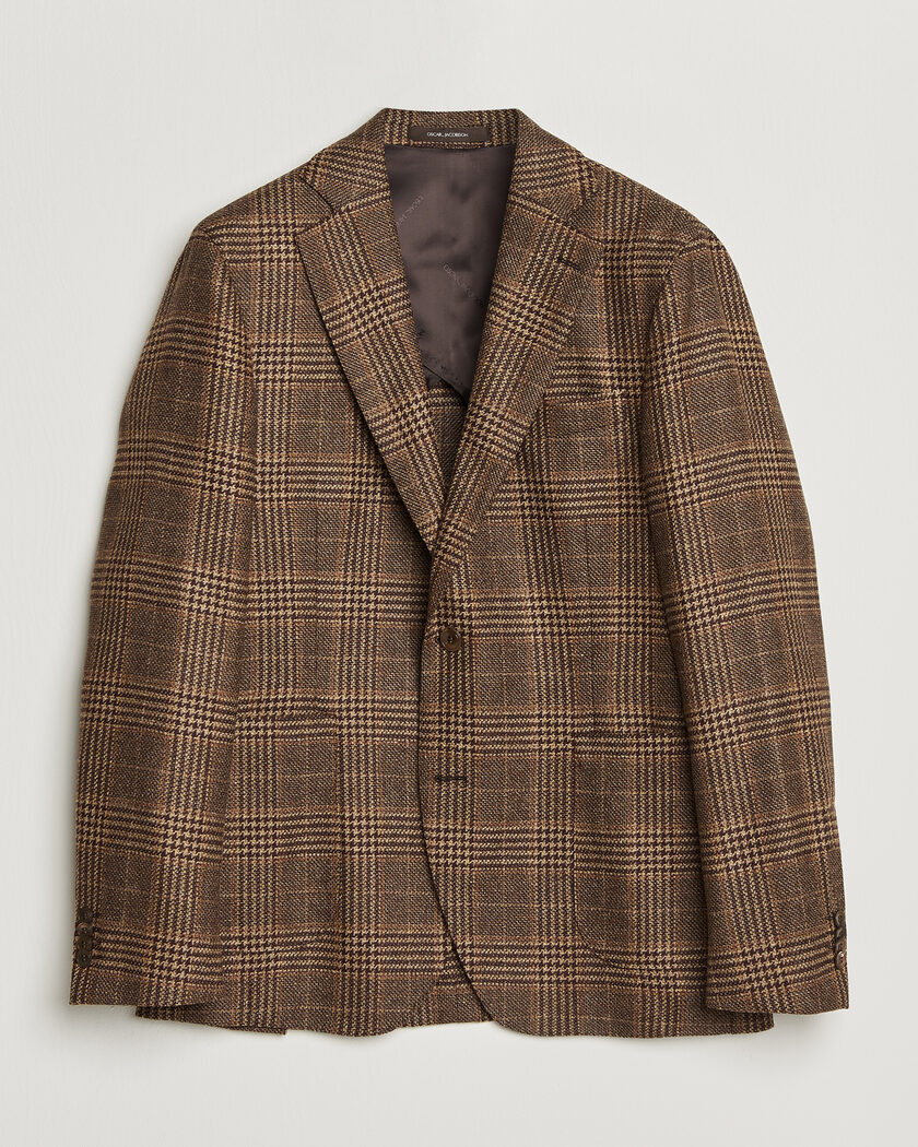 Oscar Jacobson Ferry Patch Checked Wool/Cashmere Blazer Brown – Ruskea