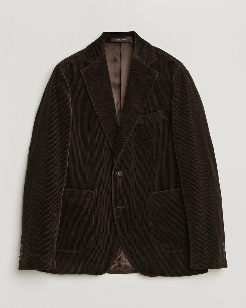 Oscar Jacobson Fogerty Patch Pocket Cord Blazer Dark Brown – Ruskea