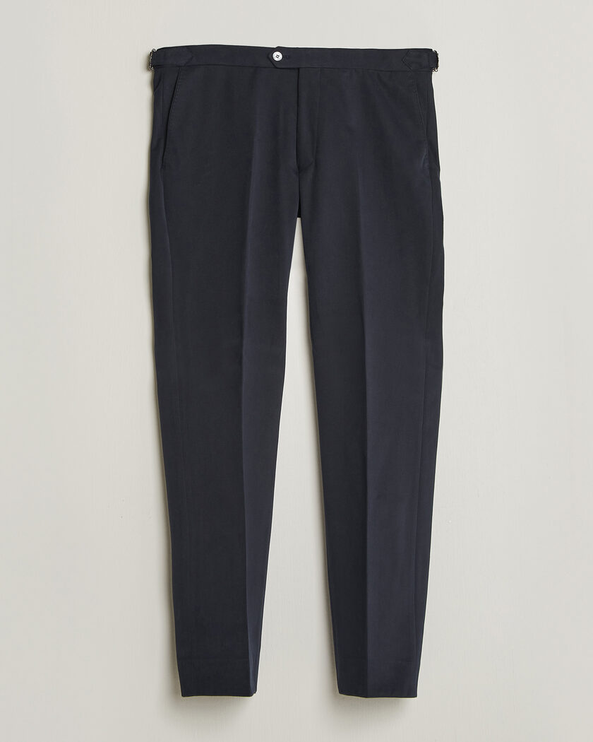 Oscar Jacobson Dandy Brushed Cotton Trousers Blue – Sininen