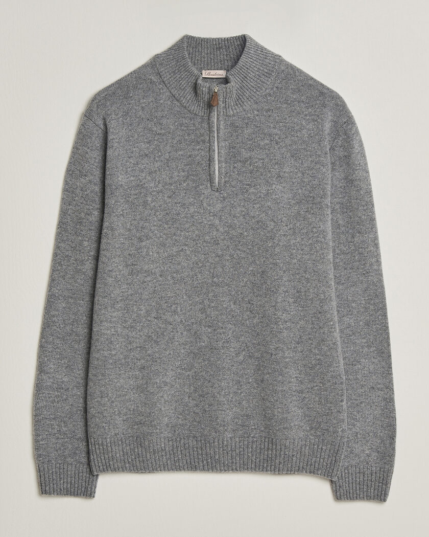 Stenströms Brushed Merino Half-Zip Grey – Harmaa