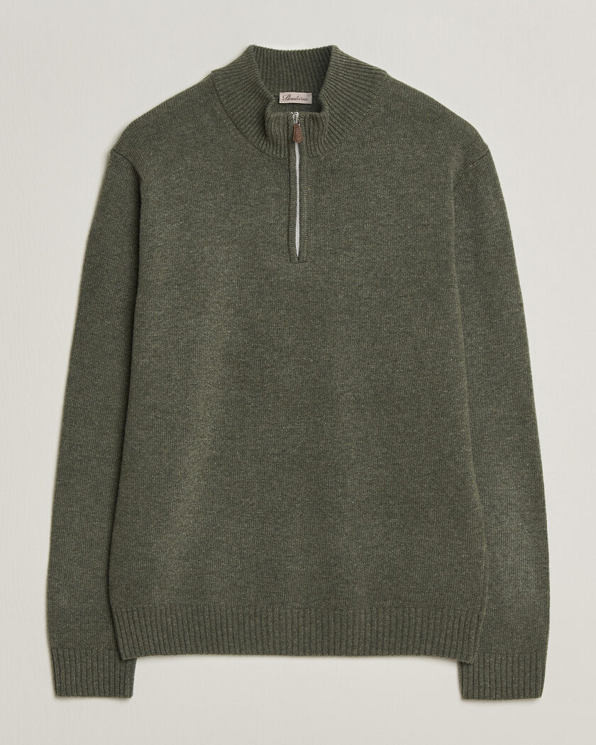 Stenströms Brushed Merino Half-Zip Green – Vihreä