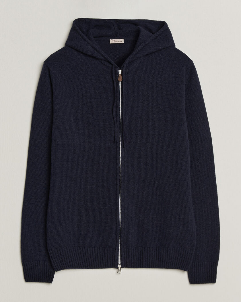 Stenströms Brushed Merino Full-Zip Hood Navy – Sininen