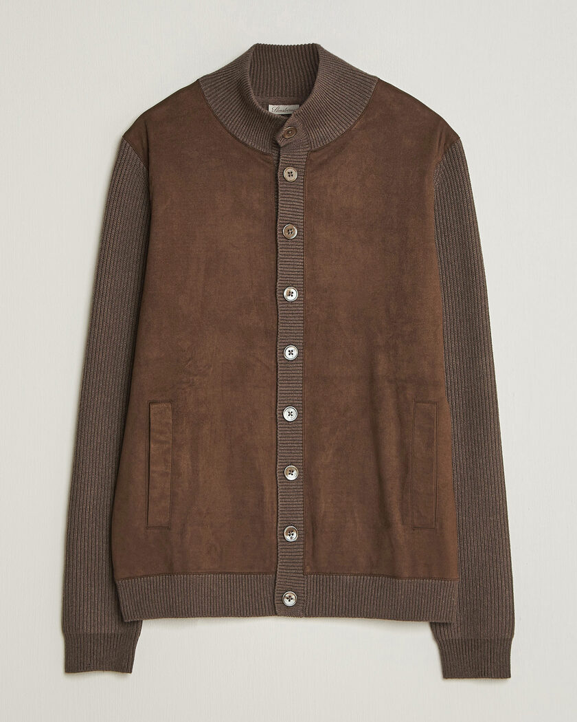 Stenströms Knitted Hybrid Alcantara Jacket Brown – Ruskea