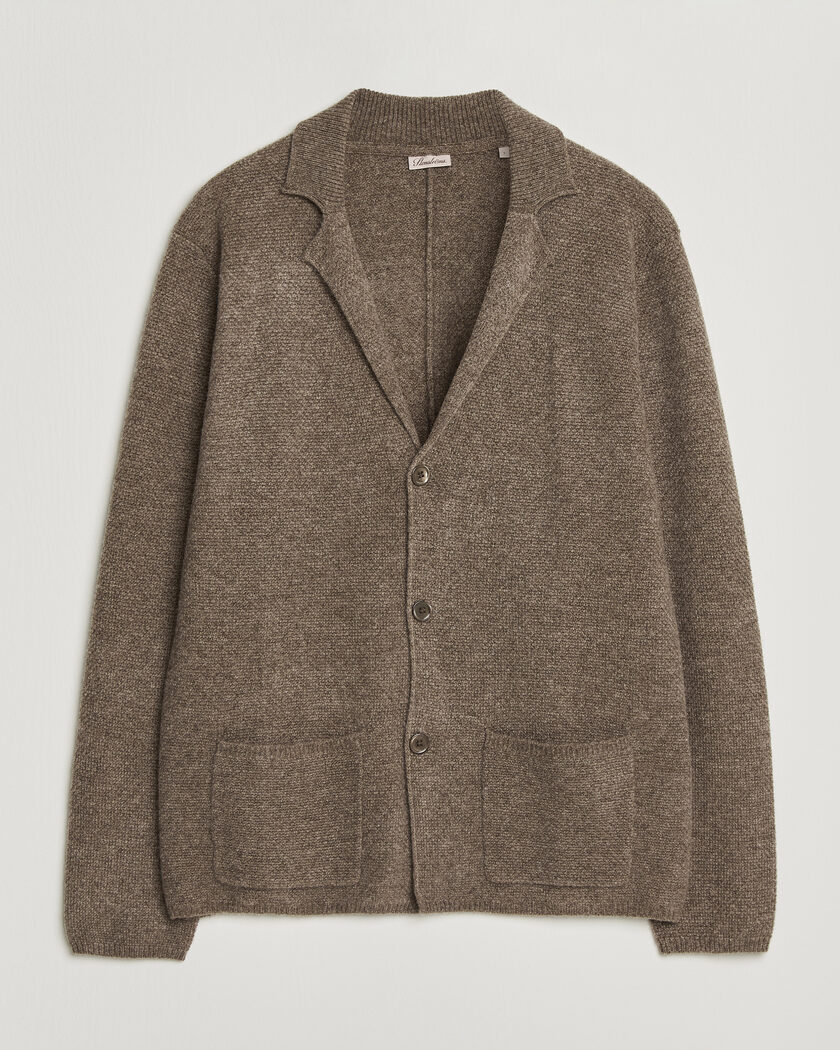 Stenströms Knitted Yak/Merino Cardigan Blazer Brown – Ruskea