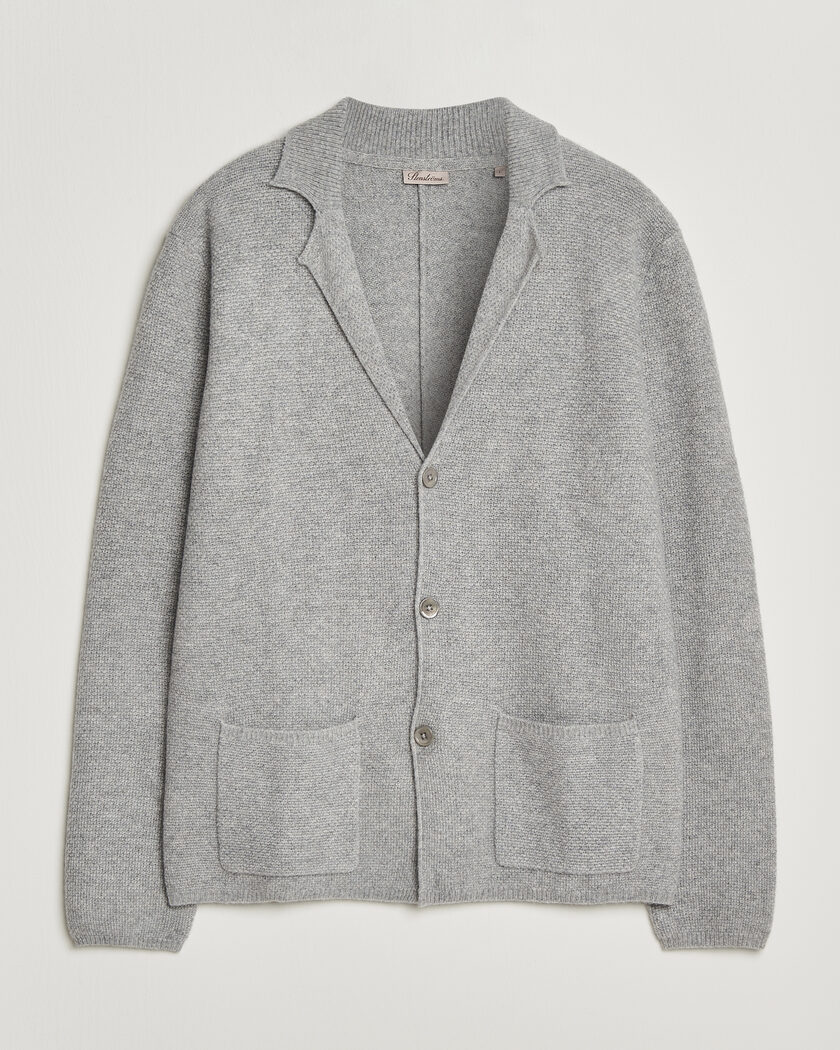 Stenströms Knitted Yak/Merino Cardigan Blazer Grey – Harmaa