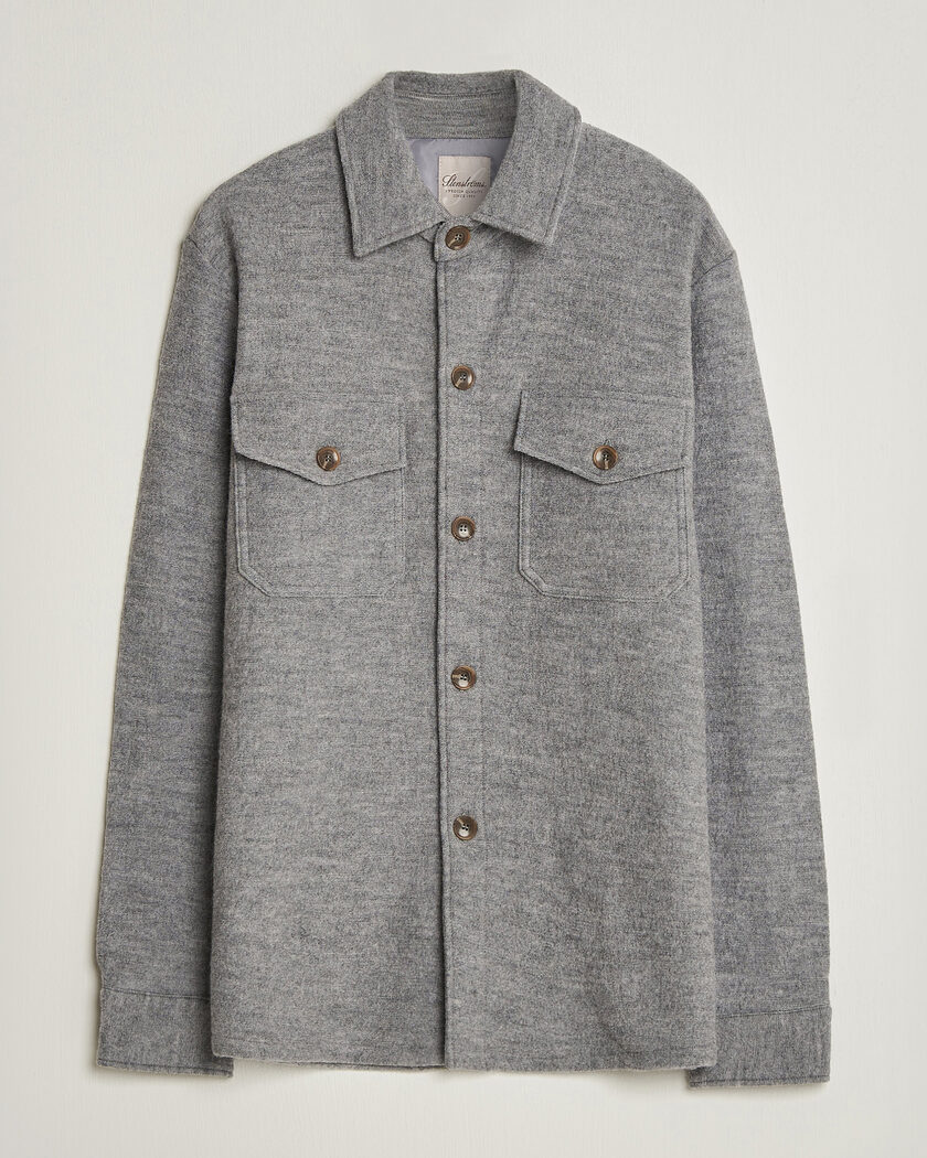 Stenströms Felted Wool Overshirt Grey – Harmaa