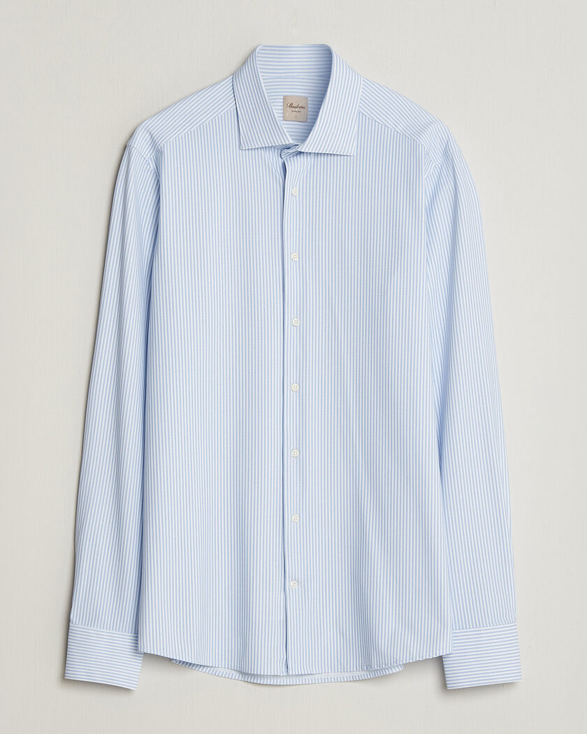 Stenströms Slimline Active Stretch Striped Shirt Light Blue – Sininen