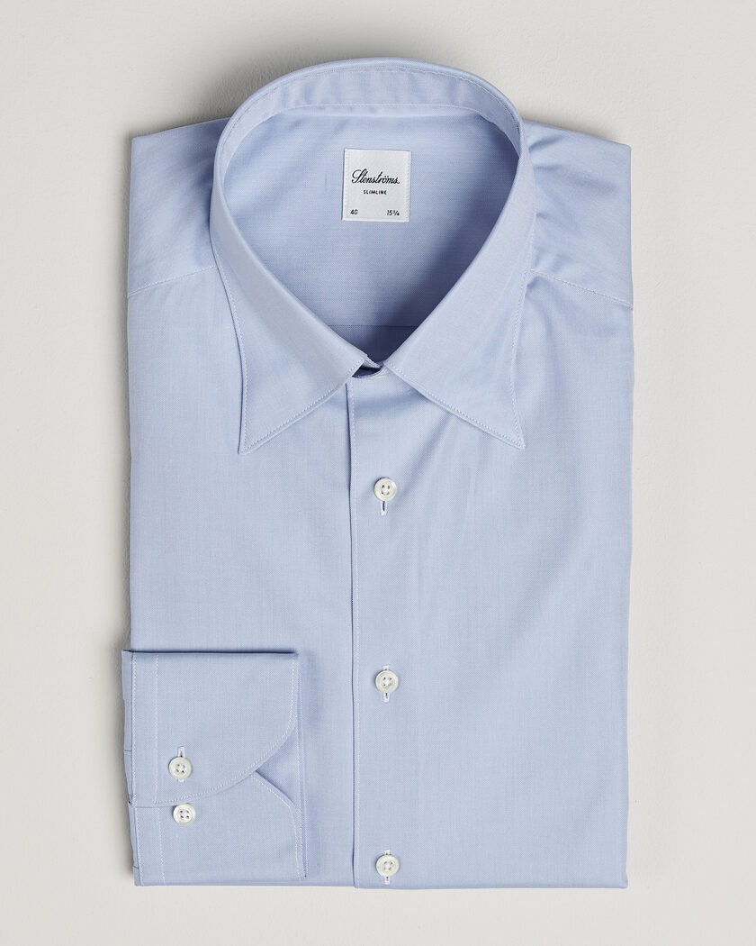 Stenströms Slimline Twofold Cotton Button Under Shirt Blue – Sininen