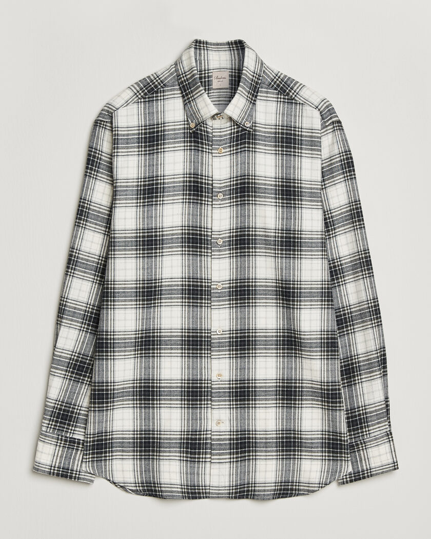 Stenströms Regular Fit Check Button Down Flannel Shirt Grey – Harmaa