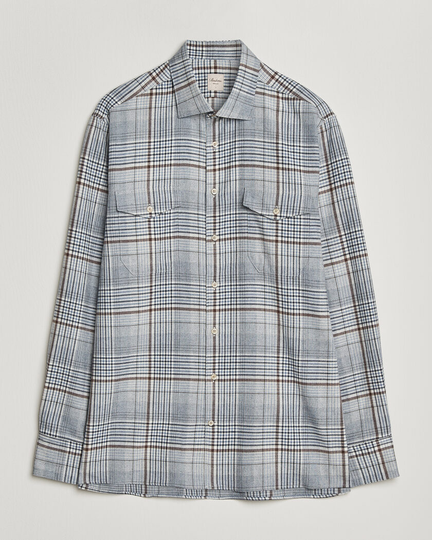 Stenströms Regular Fit Front Pocket Flannel Shirt Blue – Sininen
