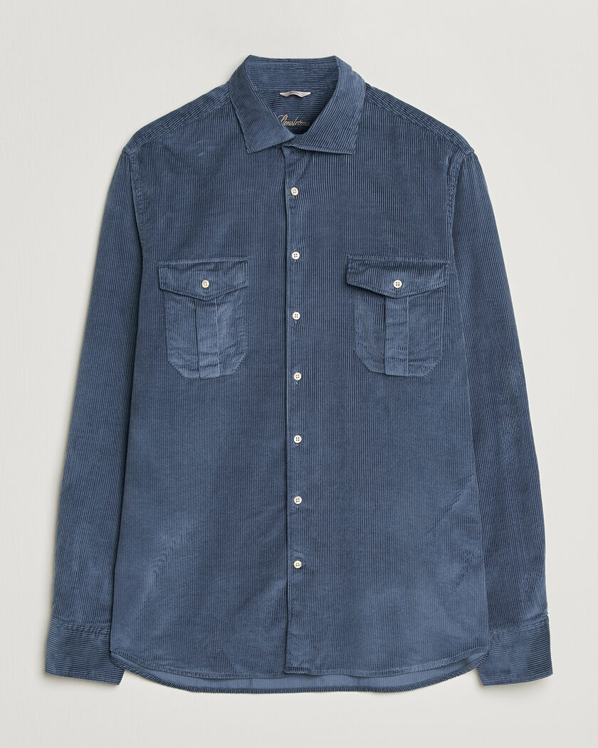 Stenströms Regular Fit Cord Pocket Shirt Blue – Sininen