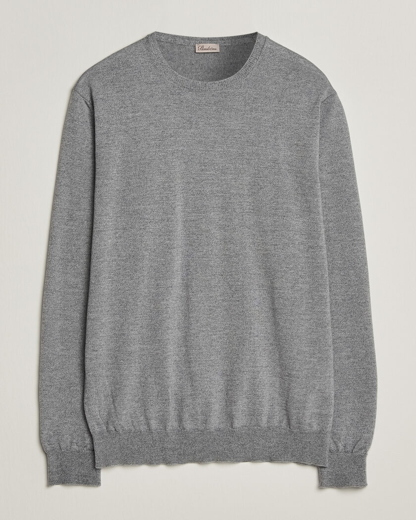 Stenströms Merino Crew Neck Grey Mouline – Harmaa