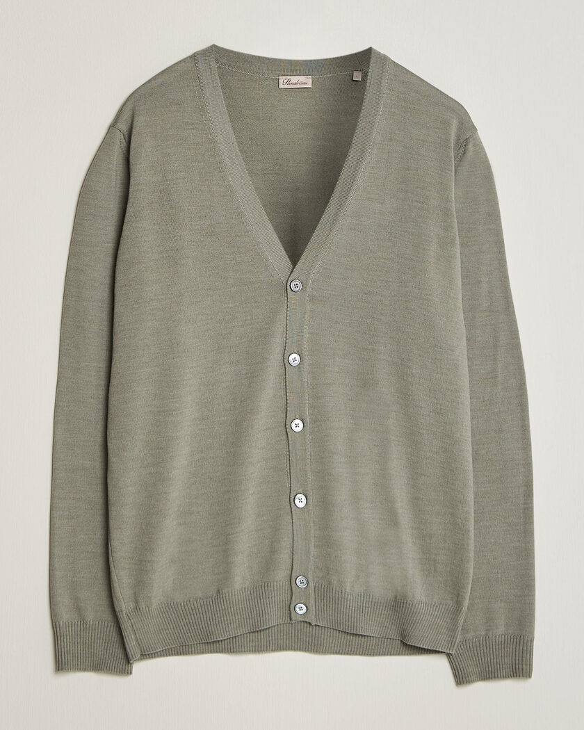 Stenströms Merino Cardigan Green/Grey – Vihreä