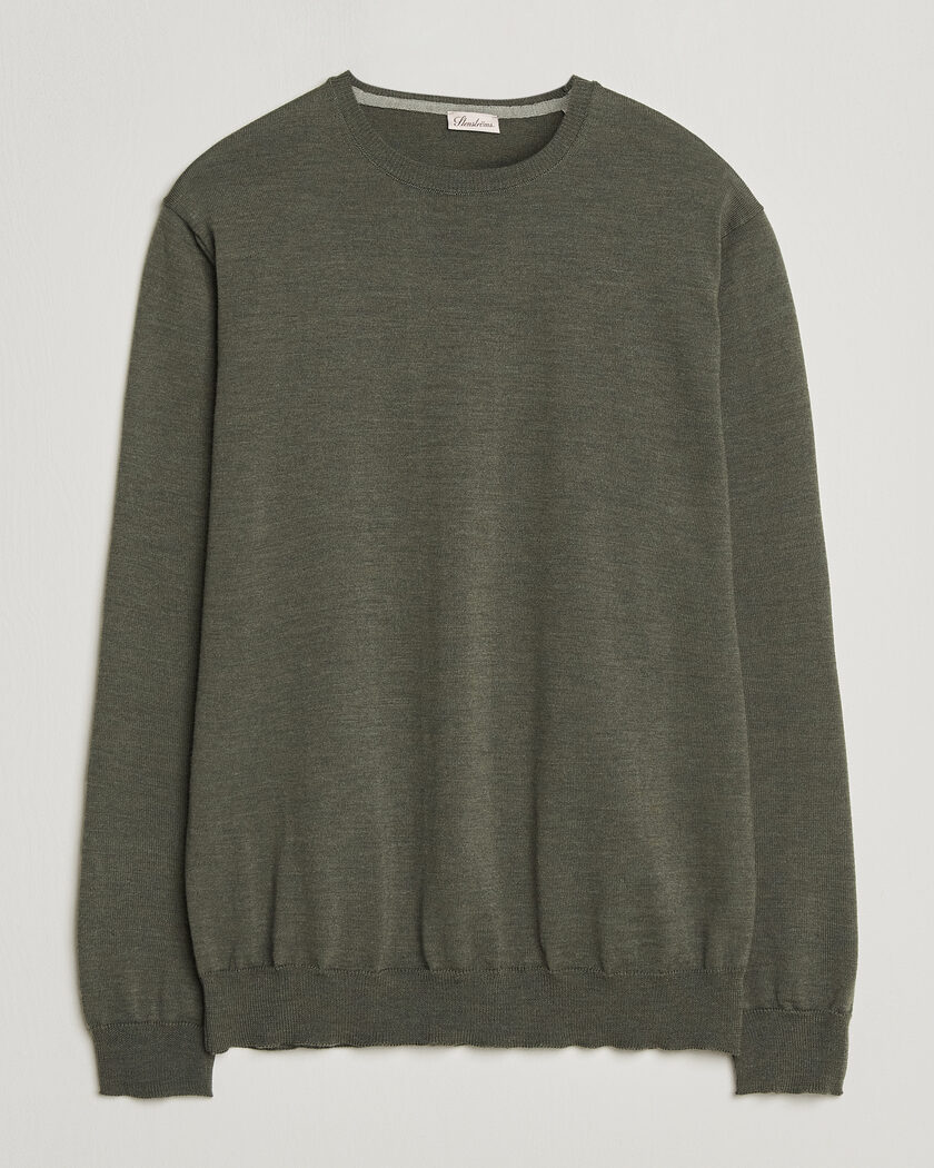 Stenströms Merino Patch Crew Neck Dark Green – Vihreä