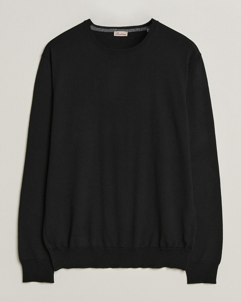 Stenströms Merino Patch Crew Neck Black – Musta