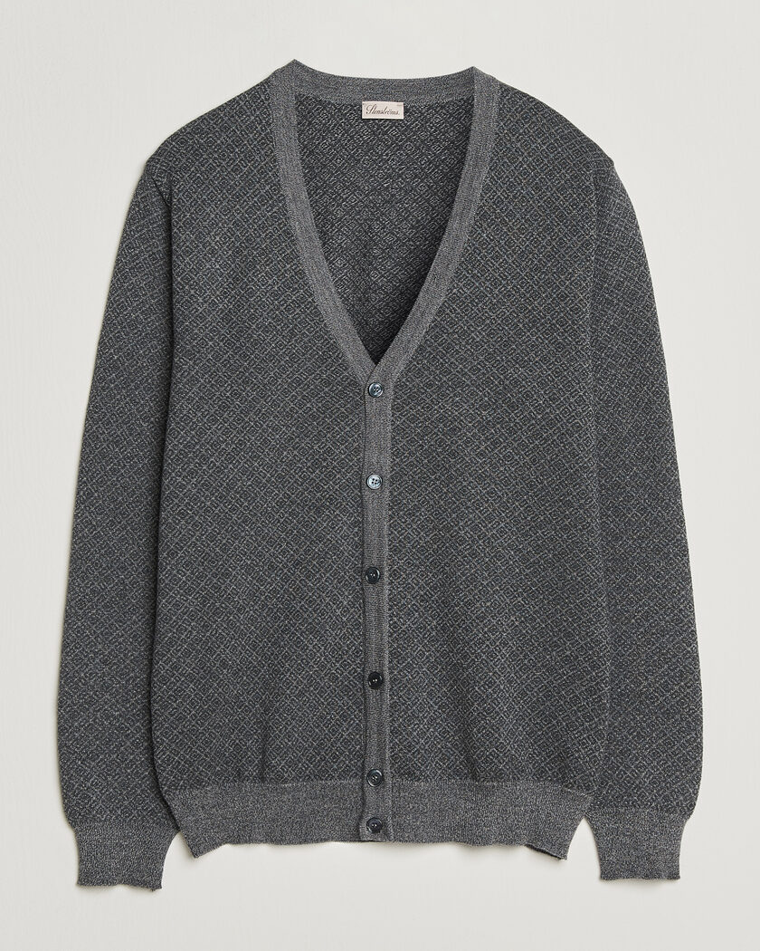 Stenströms Merino Jaquard Cardigan Dark Grey – Harmaa