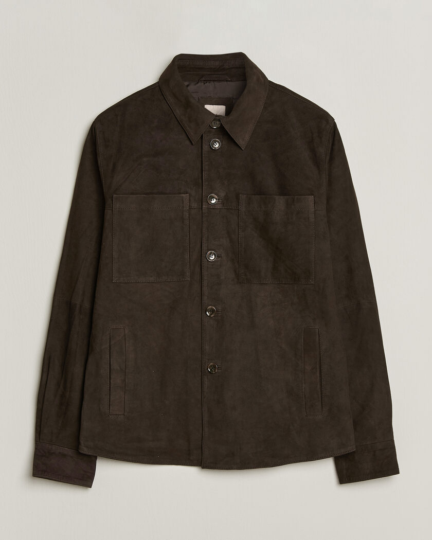 Stenströms Goat Suede Overshirt Dark Brown – Ruskea