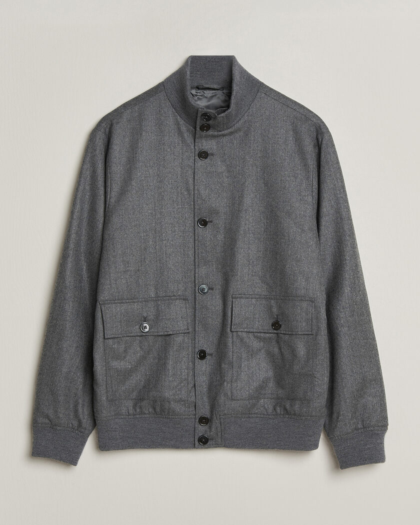 Stenströms Flannel Bomber Jacket Grey – Harmaa