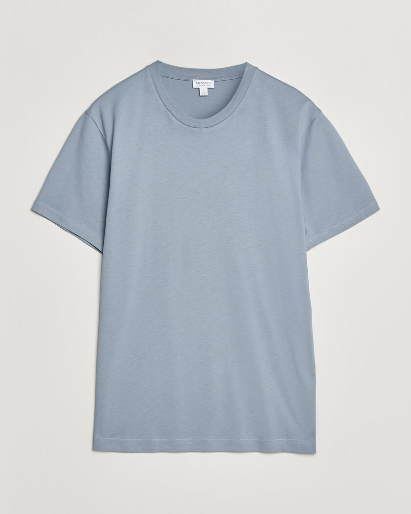 Sunspel Riviera Midweight T-Shirt Powder Blue – Sininen