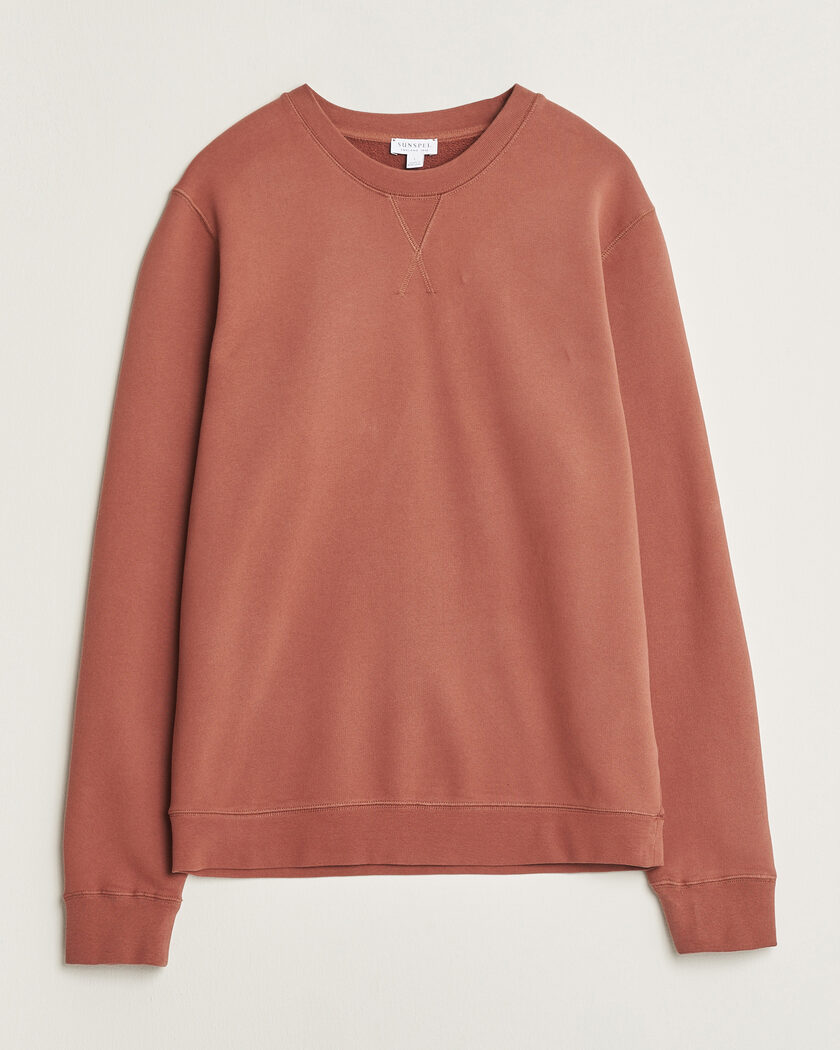 Sunspel Loopback Sweatshirt Dark Tabacco – Ruskea