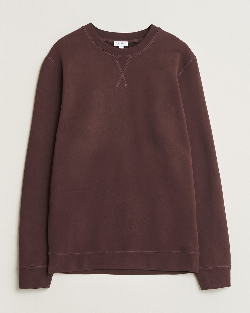 Sunspel Loopback Sweatshirt Dark Brown – Ruskea