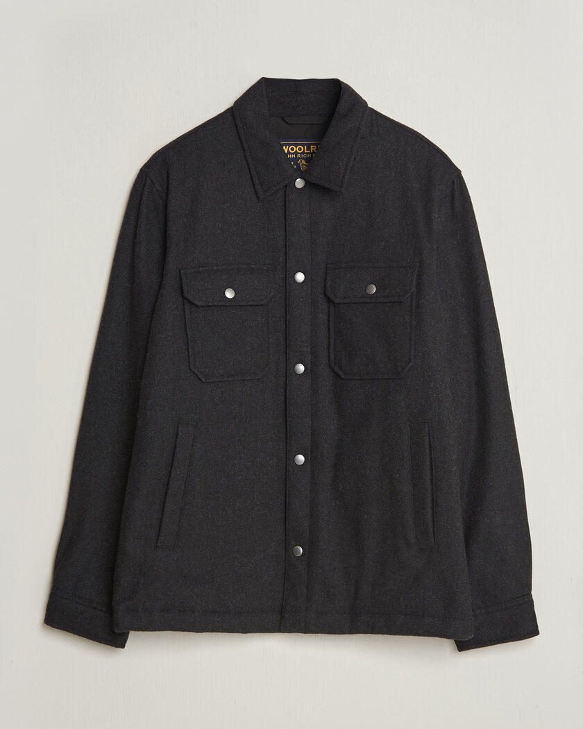 Woolrich Alaskan Wool Light Padded Shirt Jacket Faded Black – Musta