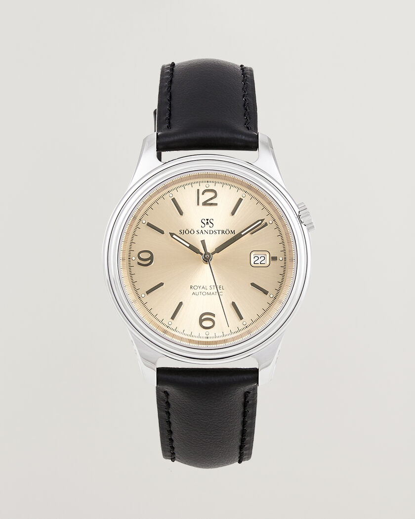 Sjöö Sandström Royal Steel 41mm Black Calf – Kulta