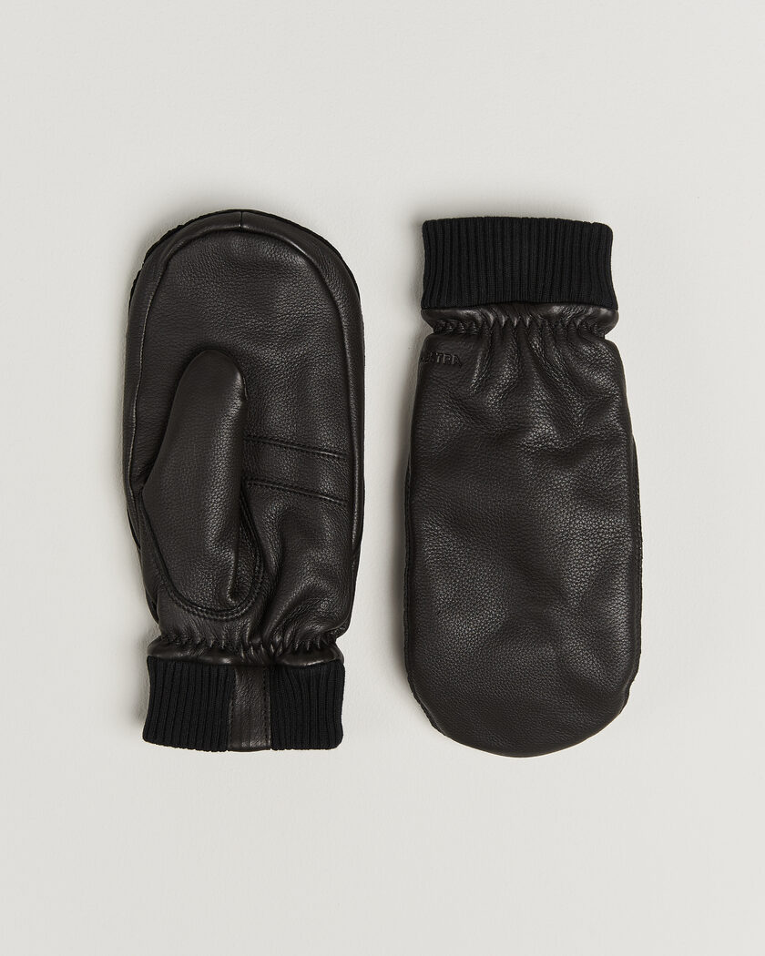 Hestra Tore Deerskin Primaloft Lined Mitt Black – Musta
