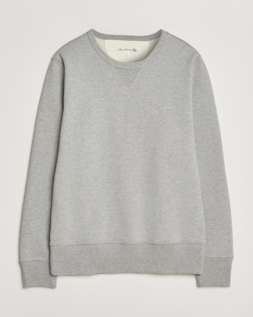 Merz b. Schwanen Classic Fit Loopwheeled Heavyweight Sweatshirt Grey Melange – Harmaa