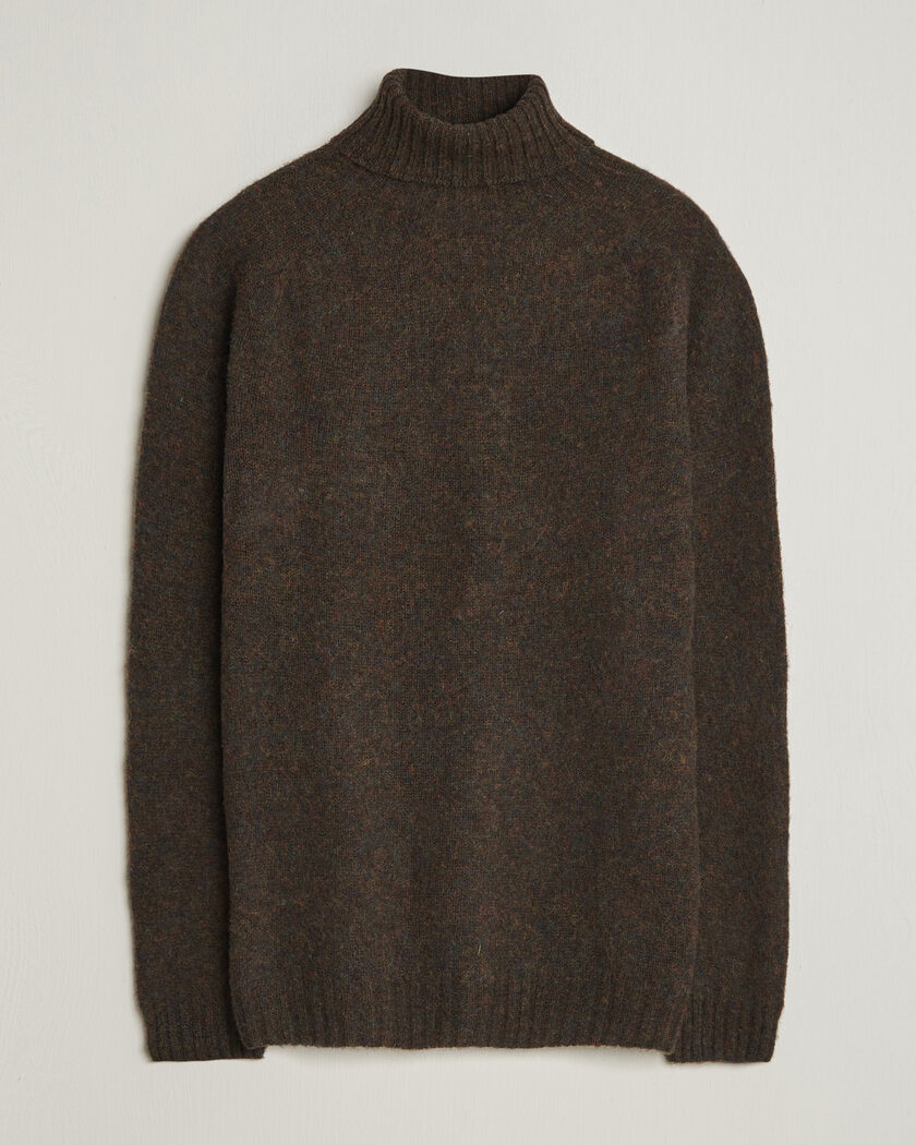 Harley Of Scotland Brushed Supersoft Lambswool Rollneck Carob – Ruskea