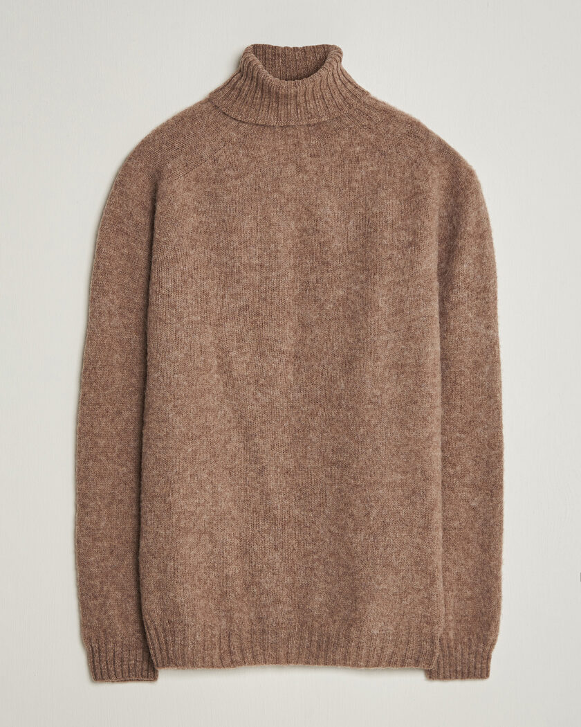 Harley Of Scotland Brushed Supersoft Lambswool Rollneck Tundra – Ruskea